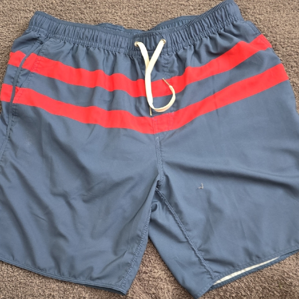 Fair Harbor Men's Swim Shorts with Red Accents